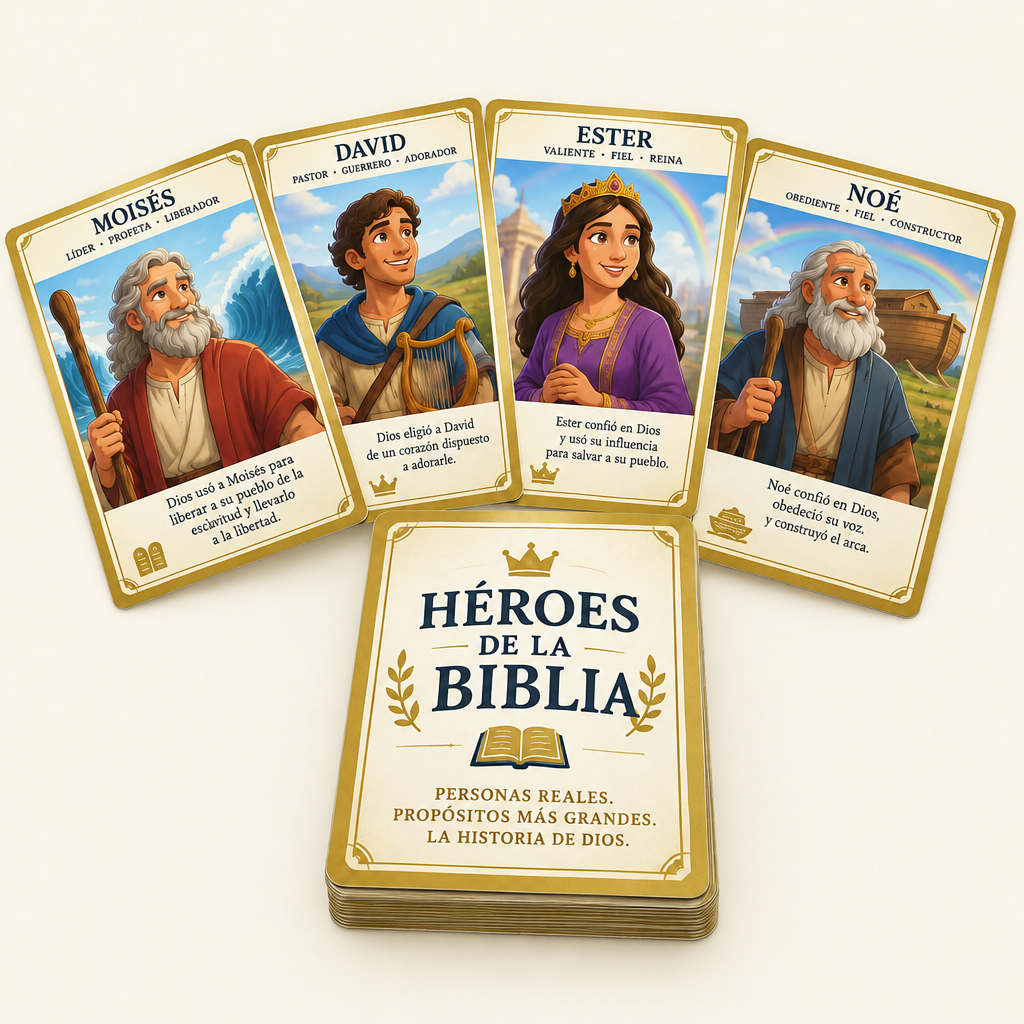 Héroes de la Biblia: 40 Tarjetas de Personajes
